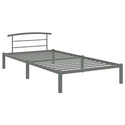 Foto van The living store metalen bedframe - grijs - 210 x 110 x 63 cm - geschikt voor 100 x 200 cm matras