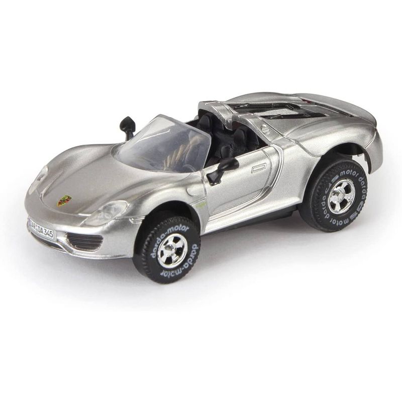 Foto van Darda speelgoedauto porsche 918 spyder pull-back 1:60 zilver