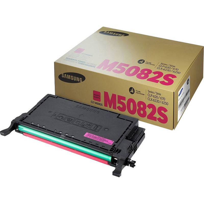 Foto van Samsung clt-m5082s magenta tonercartridge (su323a) voor clp-620 / clp-670-serie / clx-6220-6250