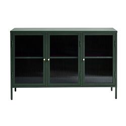 Foto van Bronco dressoir 3 glazen deuren groen.