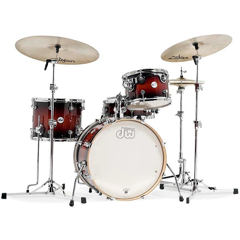 Foto van Dw drums design series frequent flyer tobacco burst 4d. shellset