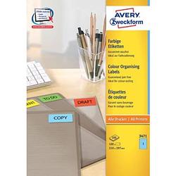 Foto van Avery gekleurde universele etiketten ft 210 x 297 mm (b x h), 100 stuks, blauw