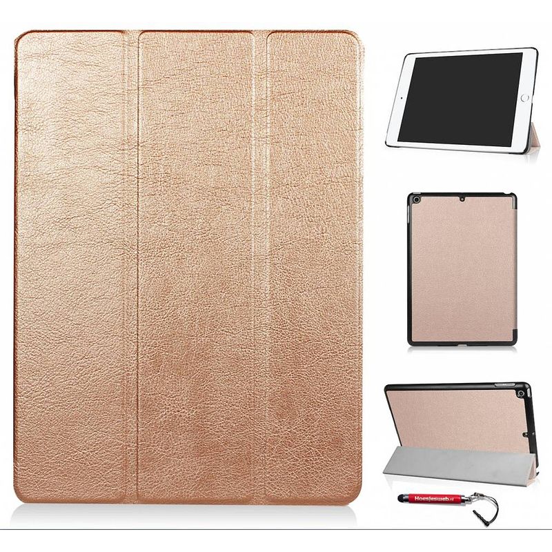 Foto van Hoes ipad 2017 9.7 newsmart cover goud / vouw hoesjes apple ipad 2017 / vouw hoesje ipad 2017 - ipad hoes, tablethoes