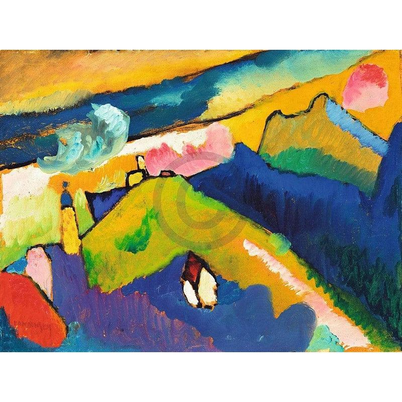 Foto van Wassily kandinsky - murnau, berglandschaft kunstdruk 80x60cm