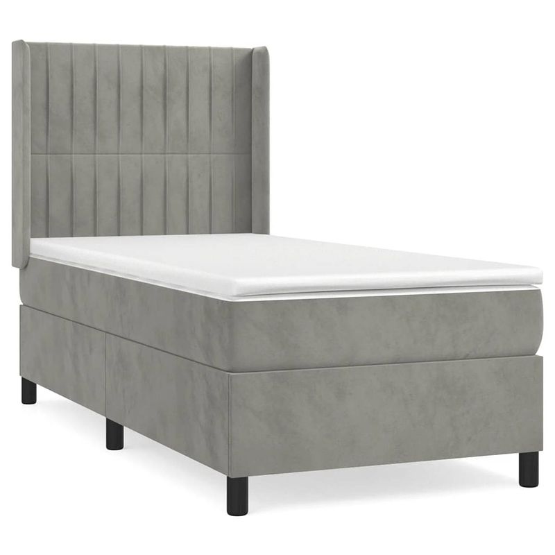 Foto van The living store boxspringbed - fluweel - 80x200 cm - pocketvering