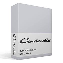 Foto van Cinderella basic percaline katoen hoeslaken - 100% percaline katoen - 2-persoons (120x200 cm) - grey