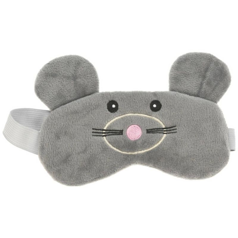 Foto van Muis oogmasker/slaapmasker voor kinderen - pluche - grijs - slaapmaskers