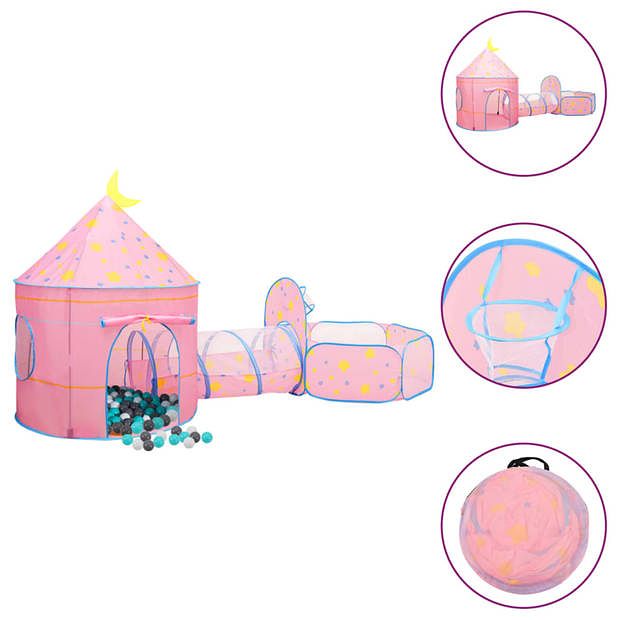 Foto van Vidaxl kinderspeeltent met 250 ballen 301x120x128 cm roze