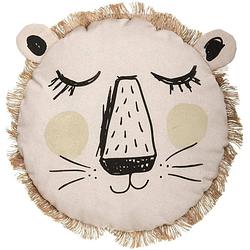 Foto van Dieren sierkussen kinderkamer - leeuw - 38 cm - polyester - sierkussens