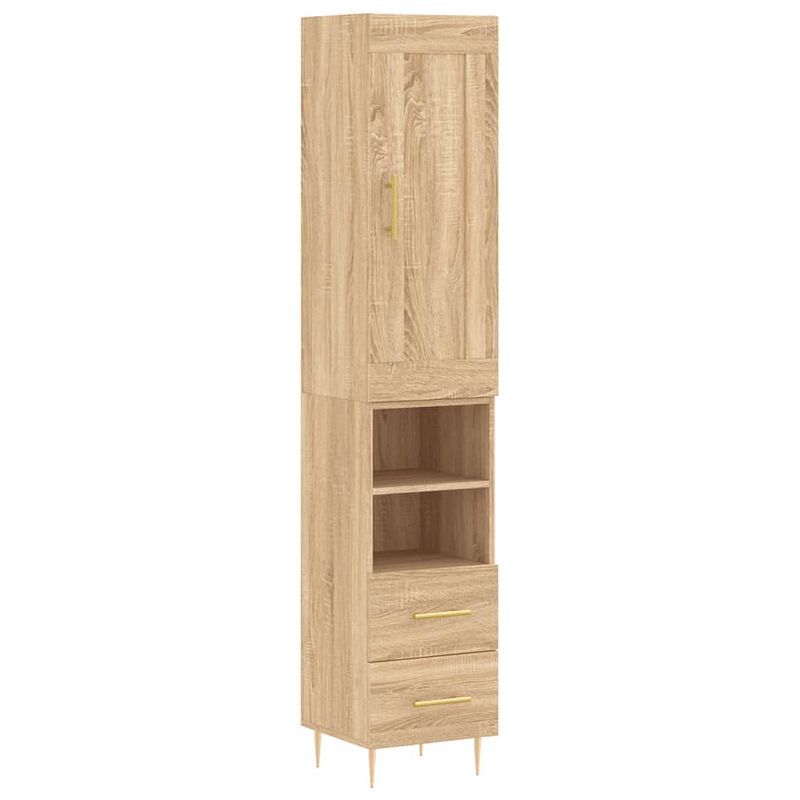 Foto van Vidaxl hoge kast 34,5x34x180 cm bewerkt hout sonoma eikenkleurig