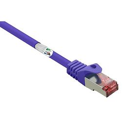 Foto van Renkforce rf-3432080 rj45 netwerkkabel, patchkabel cat 6 s/ftp 15.00 m violet snagless, vergulde steekcontacten, vlambestendig 1 stuk(s)