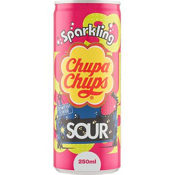 Foto van Chupa chups sparkling sour strawberry flavour 250ml bij jumbo