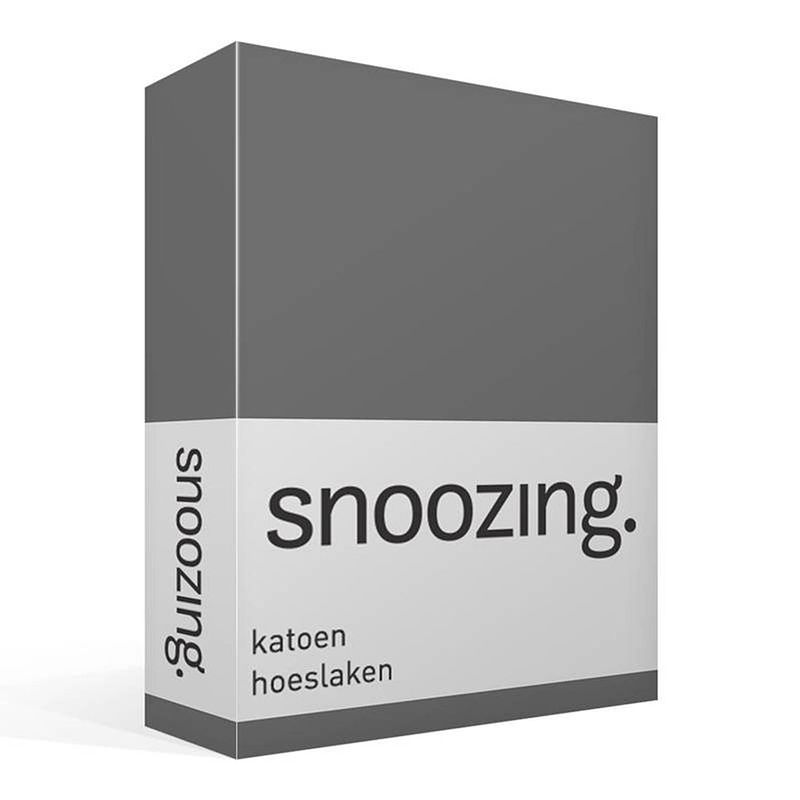 Foto van Snoozing - hoeslaken -140x220 - percale katoen - antraciet