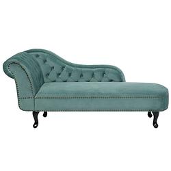 Foto van Beliani nimes - chaise longue-groen-fluweel