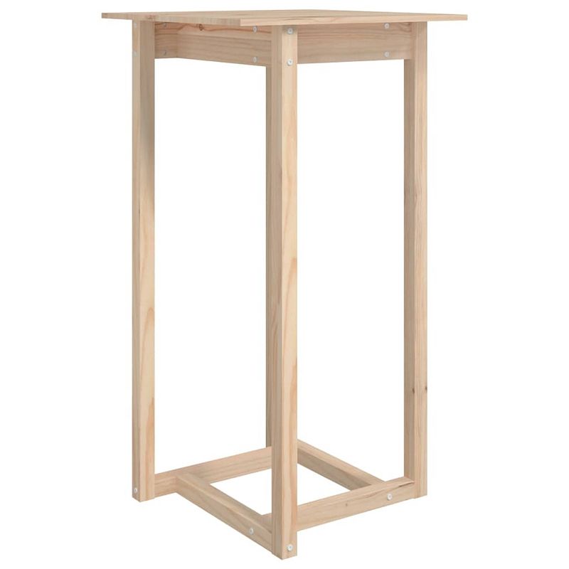 Foto van The living store houten bartafel massief grenenhout - 60 x 60 x 110 cm - stabiel frame