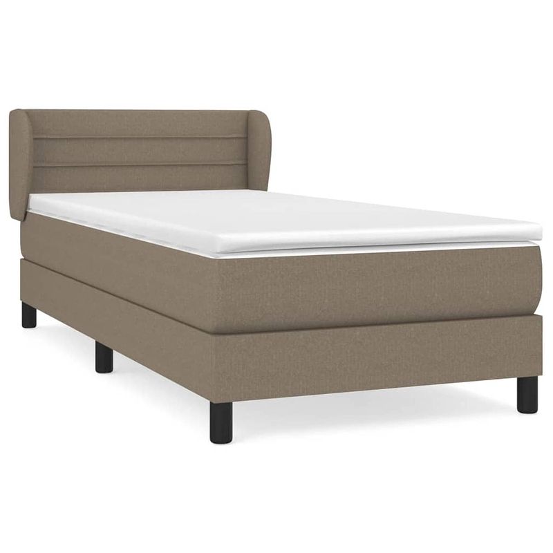 Foto van The living store boxspringbed - taupe - 193 x 93 x 78/88 cm - met verstelbaar hoofdbord - pocketvering matras -