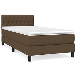 Foto van The living store boxspringbed dark brown - 203 x 100 x 78/88 cm - pocketvering matras - medium support - skin-friendly