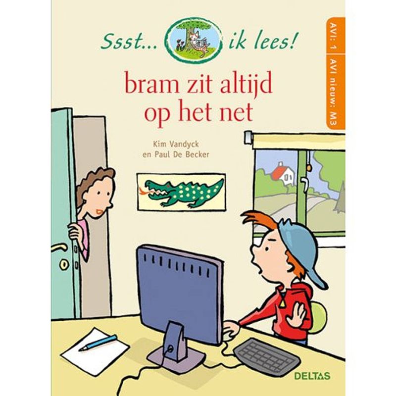 Foto van Ssst... ik lees! bram zit altijd op het net (avi 1