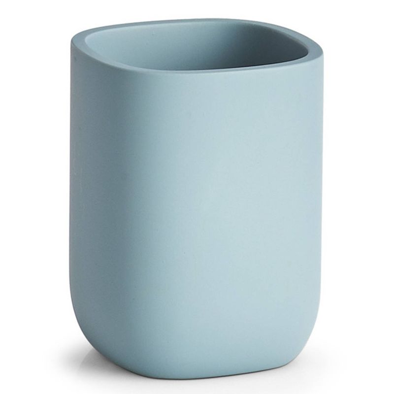 Foto van Badkamer beker blauw van polyresin 10 cm - tandenborstelhouders