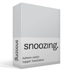 Foto van Snoozing - katoen-satijn - topper - hoeslaken - 180x210 - grijs