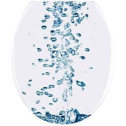 Foto van Wenko wc-bril soda 37,5 x 45 cm duroplast wit/blauw