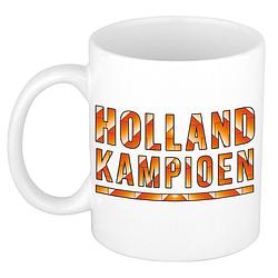 Foto van Holland kampioen mok/ beker wit 300 ml - feest mokken