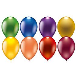 Foto van 8x metallic gekleurde party ballonnen - ballonnen