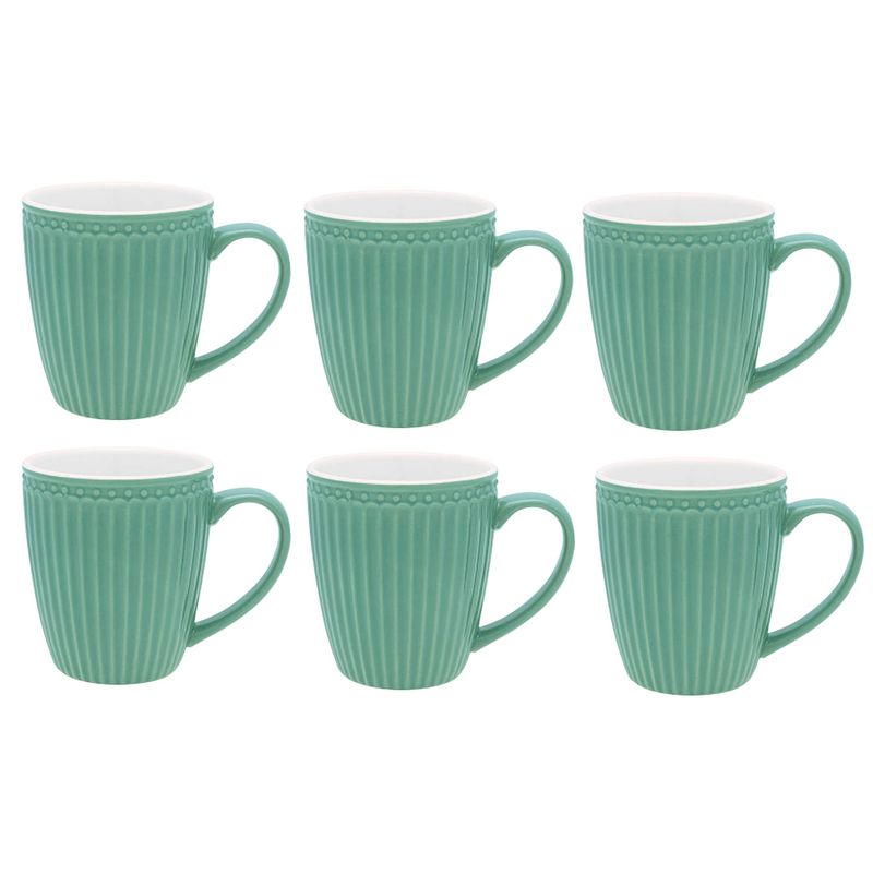 Foto van Greengate koffiemokken alice dusty green 300 ml - 6 stuks