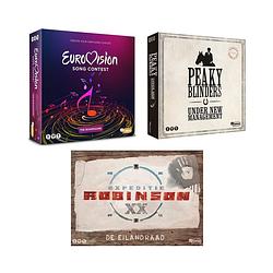 Foto van Spellenset - 3 stuks - eurovisie songfestival spel & peaky blinders & expeditie robinson de eilandraad