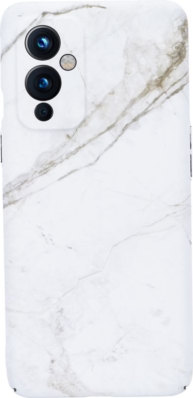 Foto van Bluebuilt white marble hard case oneplus 9 back cover