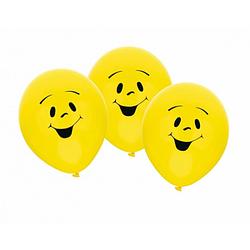 Foto van Gele smiley emoticon ballonnen 6x stuks - ballonnen