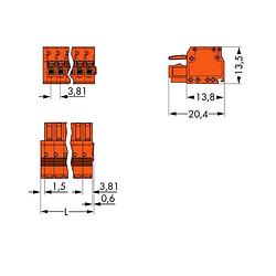 Foto van Wago 2734-206 female behuizing-kabel 2734 totaal aantal polen: 6 rastermaat: 3.81 mm 100 stuk(s)