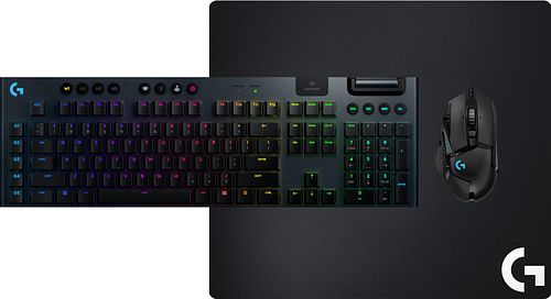 Foto van Logitech g915 wireless gaming toetsenbord qwerty + g502 hero gaming muis + g640 muismat