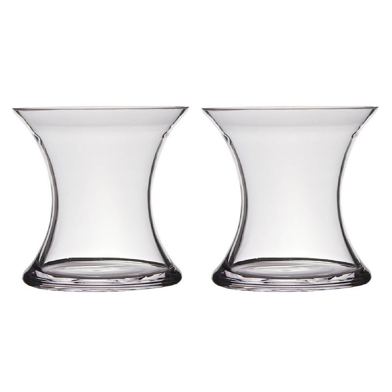 Foto van Set van 2x stuks transparante stijlvolle x-vormige vaas/vazen van glas 15 x 15 cm - vazen