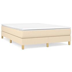 Foto van The living store boxspringbed - crème - 203x140x25 cm - pocketvering