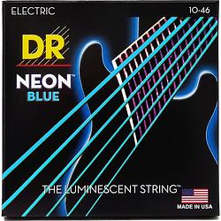 Foto van Dr strings nbe-10 hi-def neon blue medium 10-46 elektrische gitaarsnaren