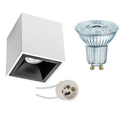 Foto van Opbouwspot set - osram parathom par16 940 36d - pragmi cliron pro - gu10 fitting - dimbaar - opbouw vierkant - mat