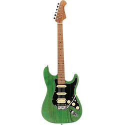 Foto van Fazley outlaw series sheriff plus hss green elektrische gitaar met gigbag