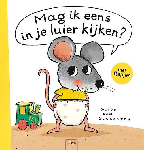 Foto van Mag ik eens in je luier kijken, boek + knuffel - guido van genechten - hardcover (9789044843781)