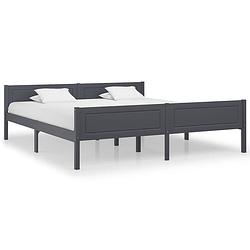 Foto van Vidaxl bedframe massief grenenhout grijs 180x200 cm