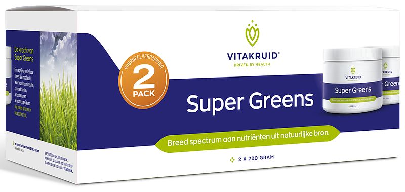 Foto van Vitakruid super greens 2pack (2x220gr)
