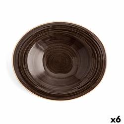 Foto van Diep bord ariane terra keramisch bruin (ø 29 cm) (6 stuks)