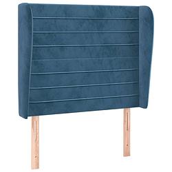 Foto van Vidaxl hoofdbord met randen 93x23x118/128 cm fluweel donkerblauw