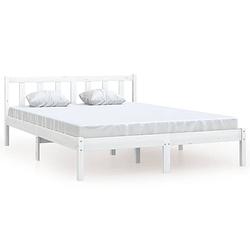 Foto van Vidaxl bedframe massief grenenhout wit 140x200 cm