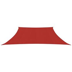 Foto van The living store schaduwdoek hdpe rood - 3/4 x 2 m - trapezium - 90% uv-bescherming