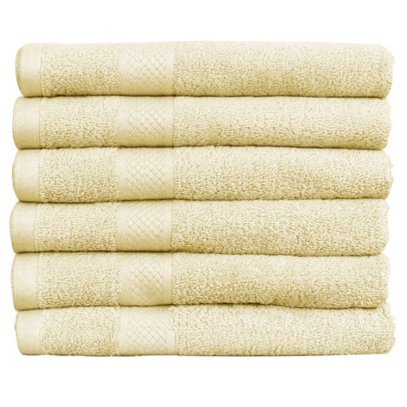 Foto van Katoenen handdoeken hotelkwaliteit - 6 pack - 70 x 140 cm - crème