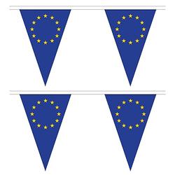 Foto van 3x stuks polyester vlaggenlijn europa 5 meter - vlaggenlijnen