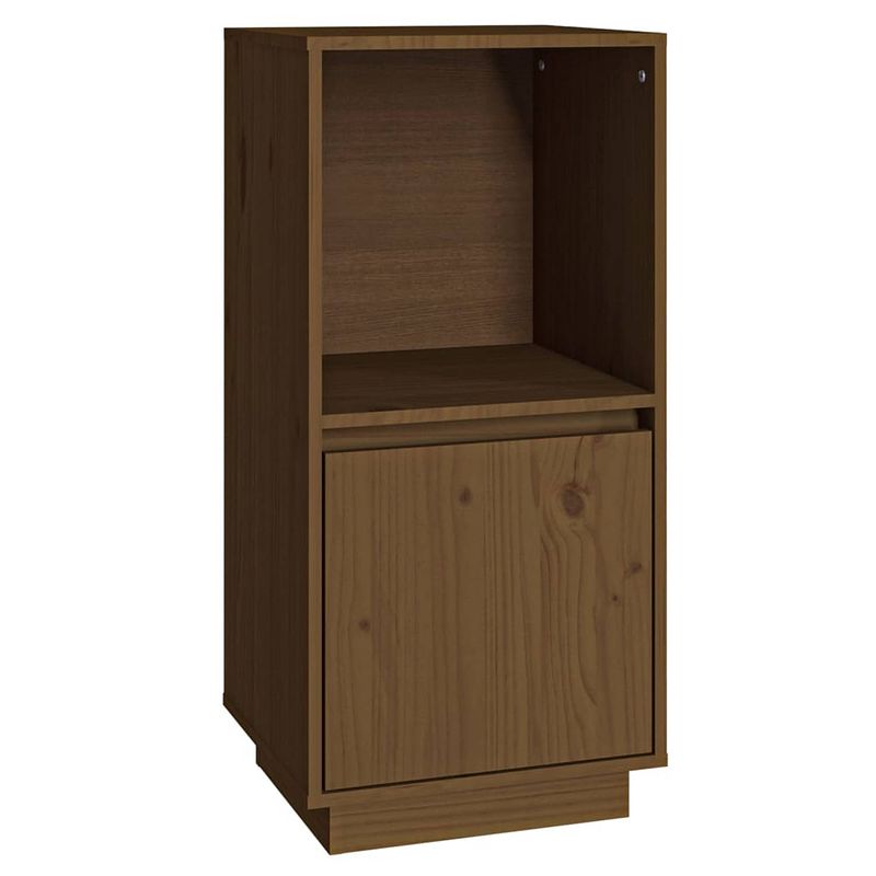 Foto van Vidaxl dressoir 38x35x80 cm massief grenenhout honingbruin