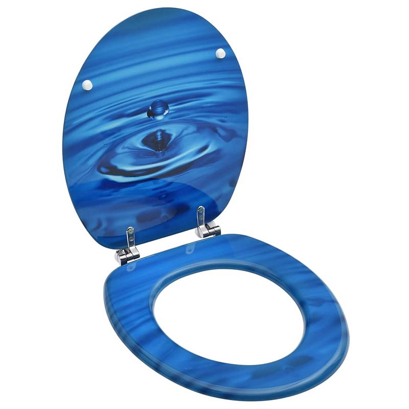 Foto van Vidaxl toiletbril met deksel waterdruppel mdf blauw