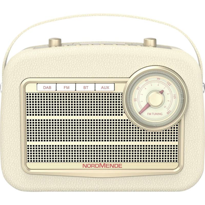 Foto van Nordmende transita 130 tafelradio dab+, vhf (fm) aux, bluetooth, dab+, fm, usb accu laadfunctie, wekfunctie, oplaadbaar beige